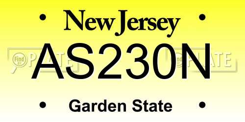 AS230N New Jersey License Plate