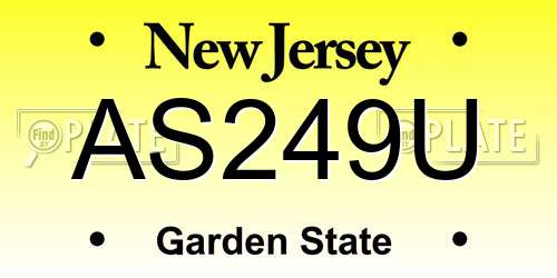 AS249U New Jersey License Plate