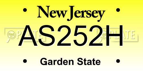 AS252H New Jersey License Plate