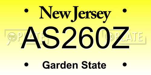 AS260Z New Jersey License Plate