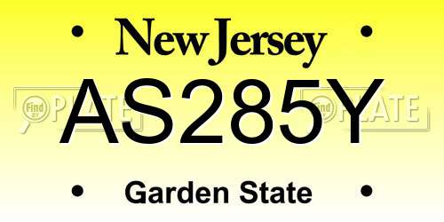 AS285Y New Jersey License Plate