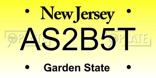 AS2B5T New Jersey License Plate