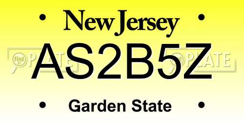 AS2B5Z New Jersey License Plate