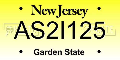 AS2I125 New Jersey License Plate