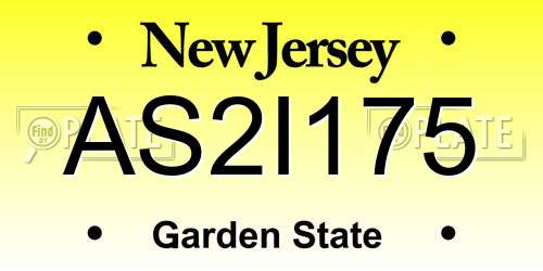 AS2I175 New Jersey License Plate