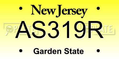 AS319R New Jersey License Plate
