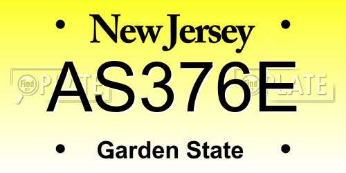 AS376E New Jersey License Plate