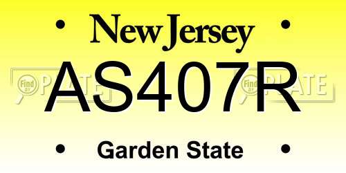 AS407R New Jersey License Plate