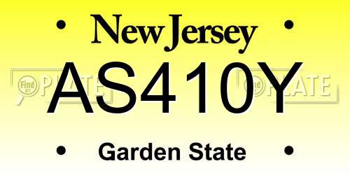 AS410Y New Jersey License Plate