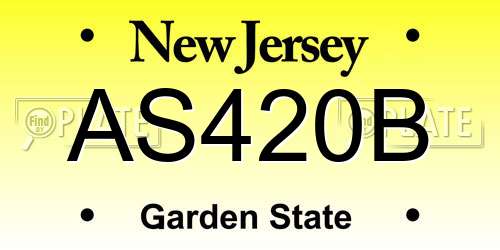 AS420B New Jersey License Plate