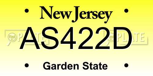 AS422D New Jersey License Plate