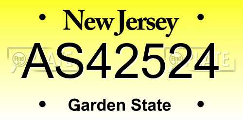 AS42524 New Jersey License Plate