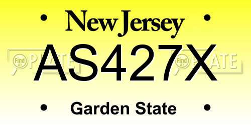 AS427X New Jersey License Plate