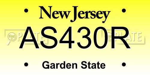 AS430R New Jersey License Plate