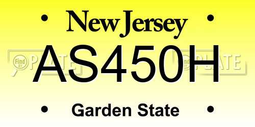 AS450H New Jersey License Plate