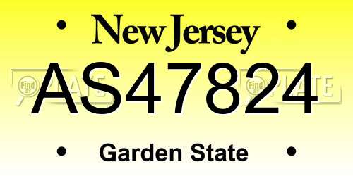 AS47824 New Jersey License Plate