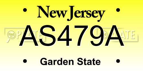 AS479A New Jersey License Plate