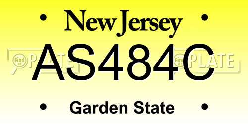 AS484C New Jersey License Plate