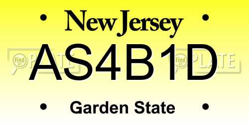 AS4B1D New Jersey License Plate