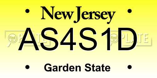AS4S1D New Jersey License Plate