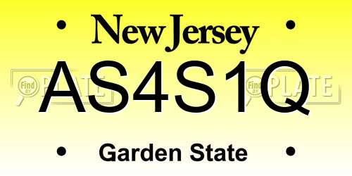 AS4S1Q New Jersey License Plate