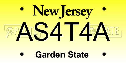 AS4T4A New Jersey License Plate