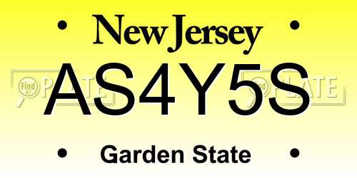 AS4Y5S New Jersey License Plate