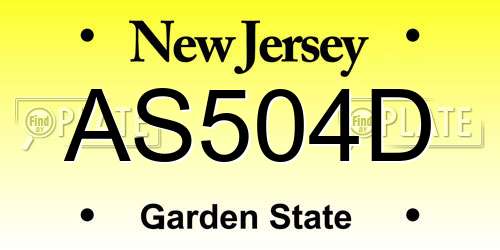 AS504D New Jersey License Plate