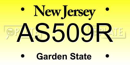 AS509R New Jersey License Plate