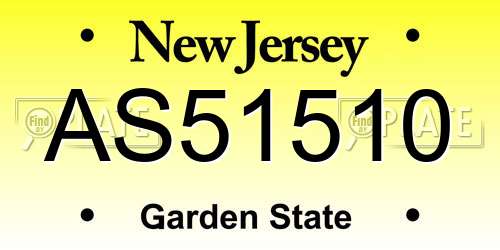 AS51510 New Jersey License Plate