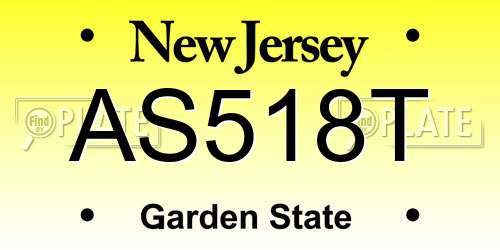 AS518T New Jersey License Plate