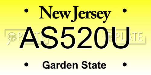 AS520U New Jersey License Plate