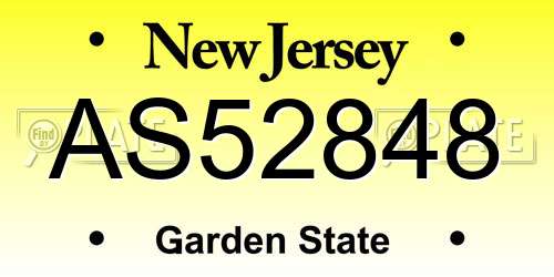 AS52848 New Jersey License Plate