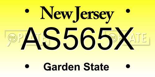 AS565X New Jersey License Plate