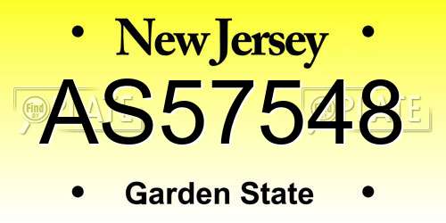 AS57548 New Jersey License Plate