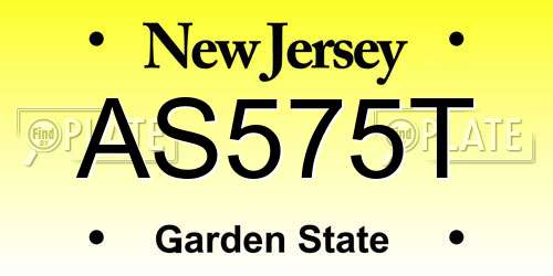 AS575T New Jersey License Plate