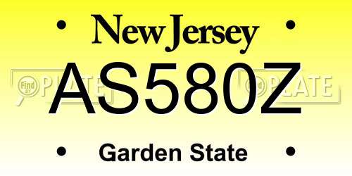 AS580Z New Jersey License Plate