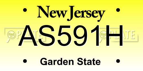 AS591H New Jersey License Plate