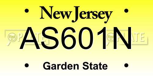 AS601N New Jersey License Plate