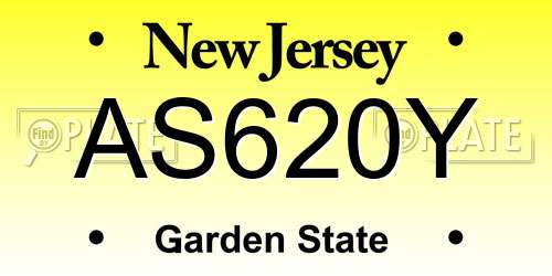 AS620Y New Jersey License Plate