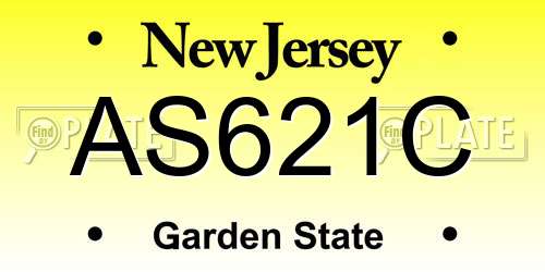 AS621C New Jersey License Plate