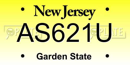 AS621U New Jersey License Plate