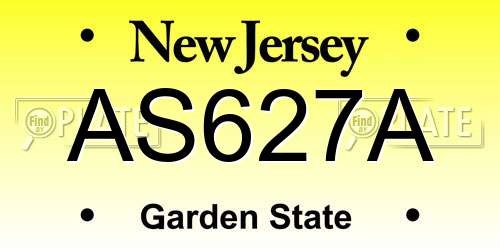 AS627A New Jersey License Plate