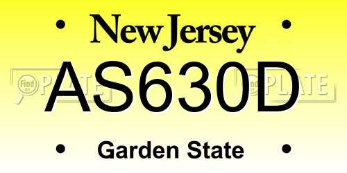 AS630D New Jersey License Plate