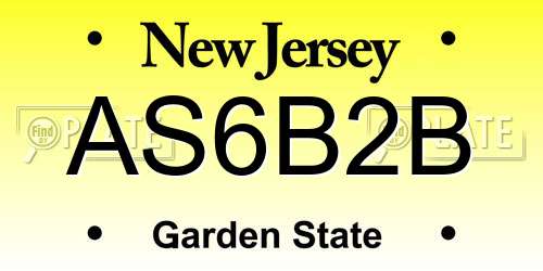 AS6B2B New Jersey License Plate