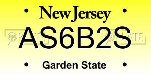 AS6B2S New Jersey License Plate