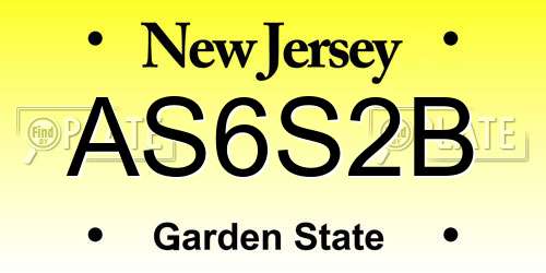 AS6S2B New Jersey License Plate