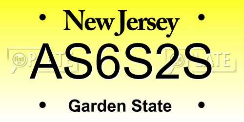 AS6S2S New Jersey License Plate