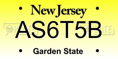 AS6T5B New Jersey License Plate