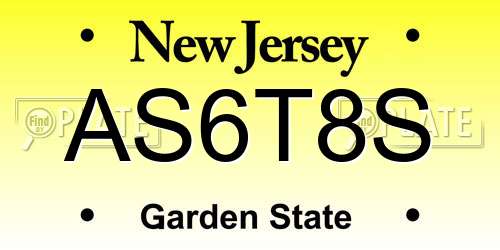 AS6T8S New Jersey License Plate